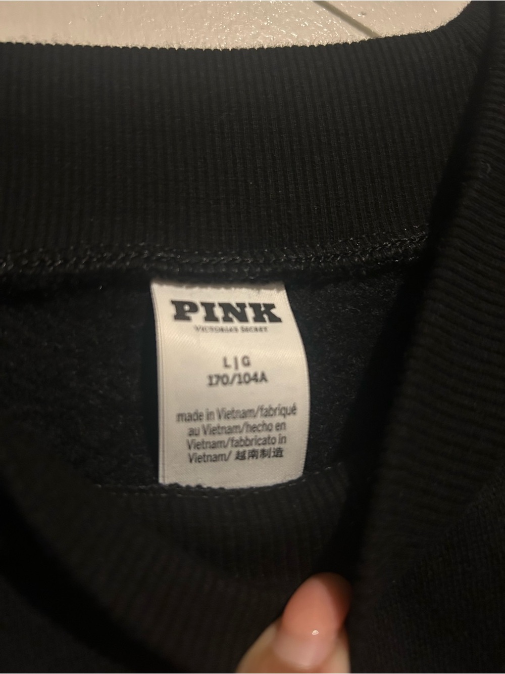 PINK Victoria's Secret Black Campus Fleece Mock Neck Sweatshirt - Picture 5 of 5